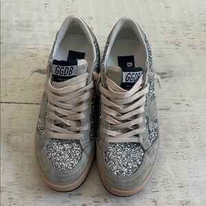 Golden Goose Silver Glitter Sneakers